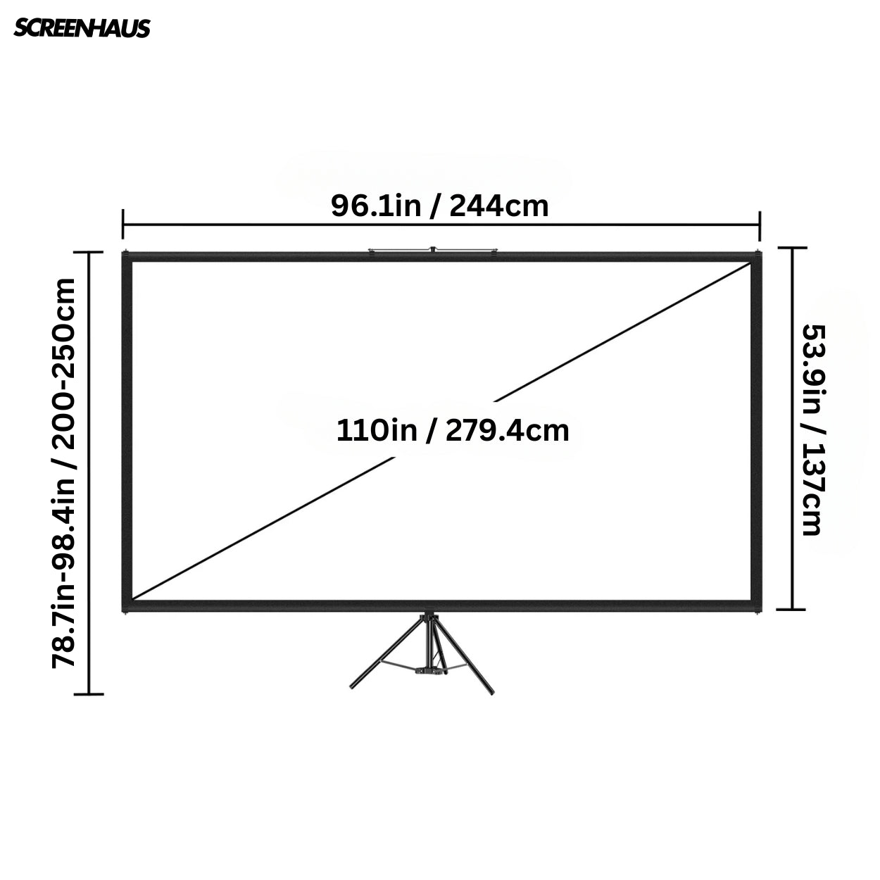 Vision Pro Leinwand – 110 Zoll (279 cm)