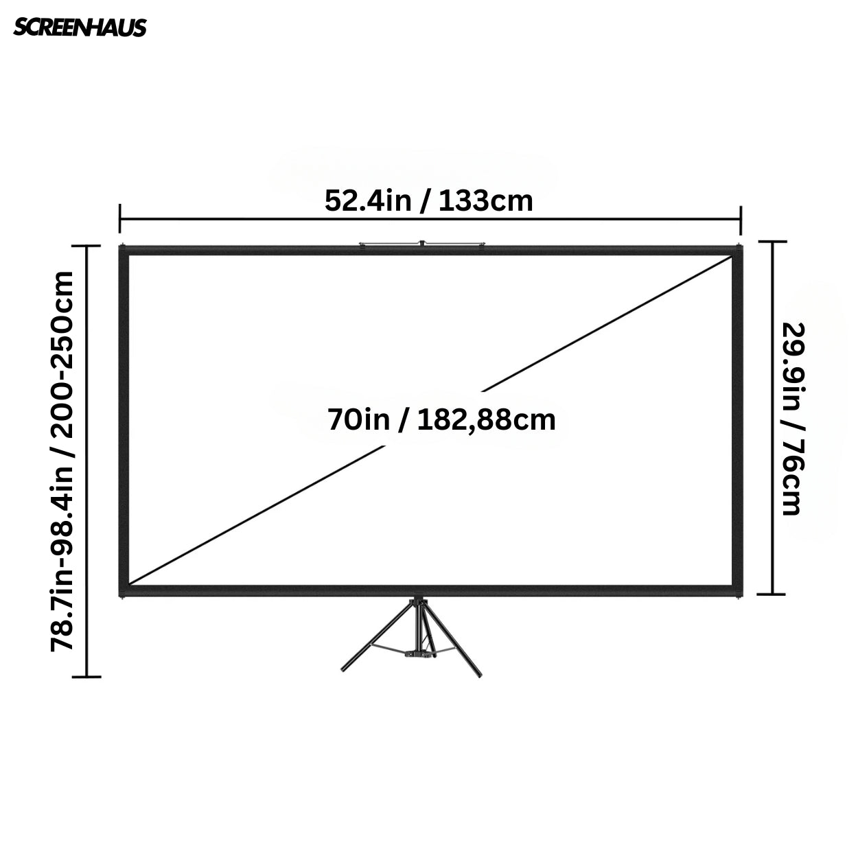 Vision Pro Leinwand – 70 Zoll (178 cm)